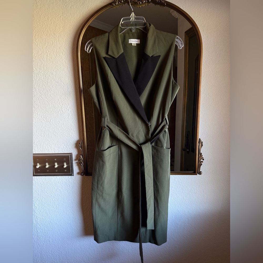 CK Belted Sleeveless Dress